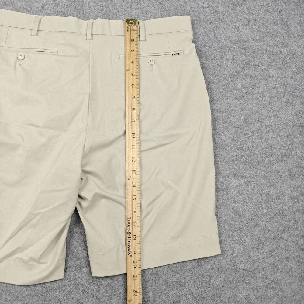 Polo Ralph Lauren Performance Shorts Mens 34 Beige Golf Flat Front Stretch Twill